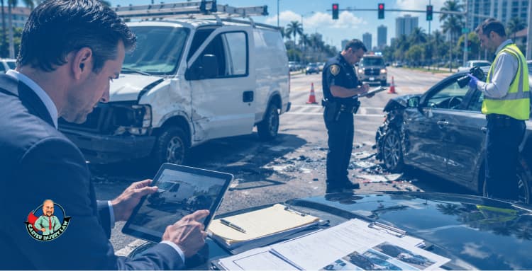 Company Vehicle Accidents in Florida: Who Can Be Held Responsible? Overturned commercial delivery truck after a roadway crash