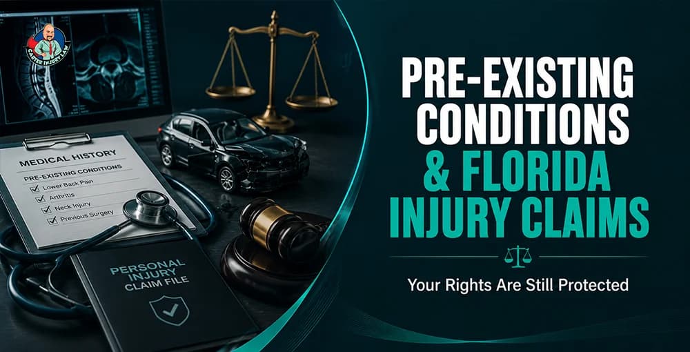 Pre-existing medical conditions and Florida injury claim case involving car accident compensation rights